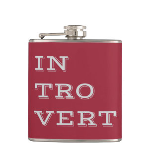 Grey Introvert Wrapped Vinyl Flask