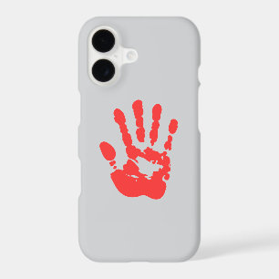 Grey iPhone 17 Case with Bloody Hand Halloween