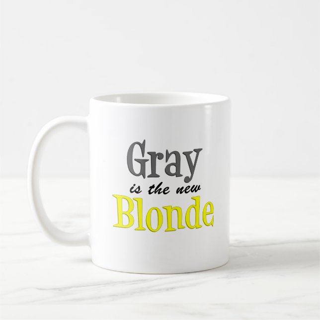 Grey Is The New Blonde Funny Mug (Left)