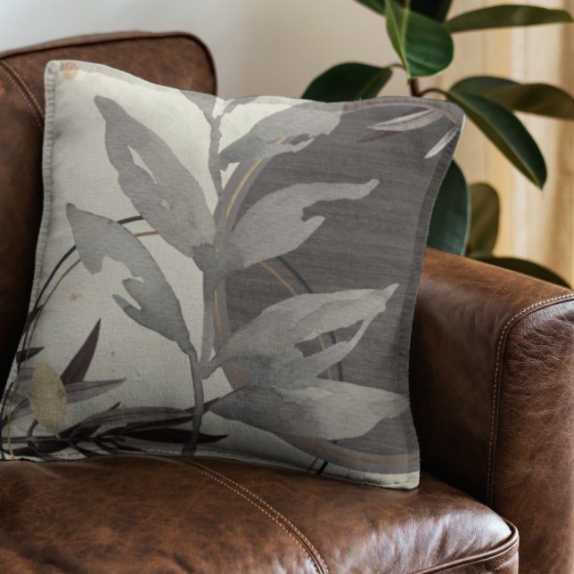 Grey & Ivory Artistic Abstract Watercolor Cushion (Creator Uploaded)