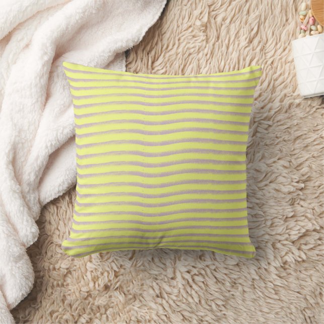 Grey jagged lines on yellow. cushion (Blanket)