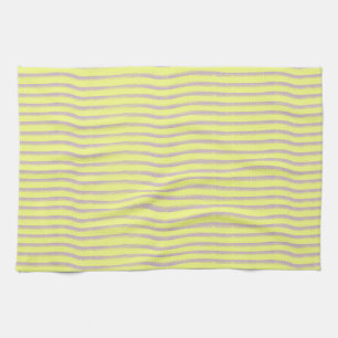 Grey jagged lines on yellow. tea towel