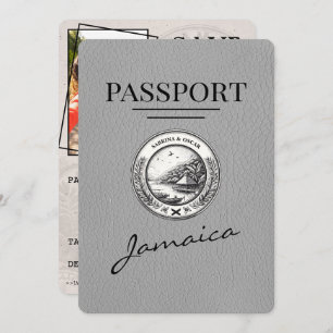 Grey Jamaica Passport Save The Date