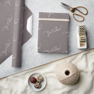 grey Je T'adore means I Adore You French Phrase Wrapping Paper