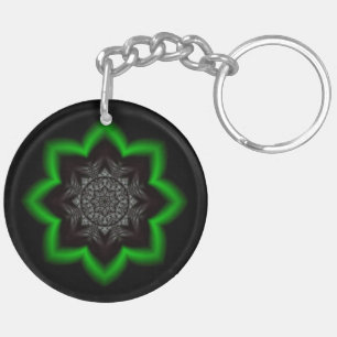 Grey kaleidoscope ornament key ring