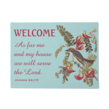 Grey Kingbird and Bible Verse Doormat