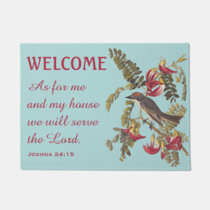 Grey Kingbird and Bible Verse Doormat