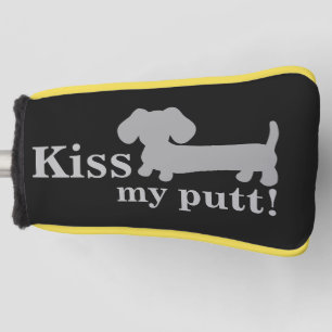 Grey Kiss My Putt Cheeky Golf Head Dachshund Cover