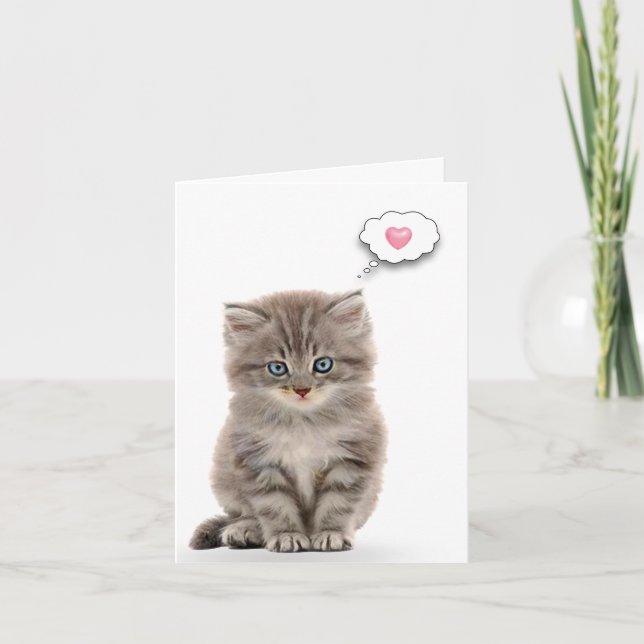 Grey Kitten for Thinking of You Card (Front)