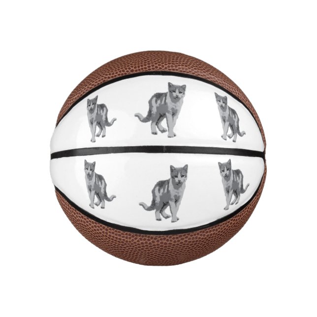 Grey kitten mini basketball (Front)