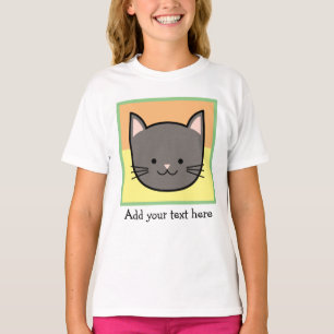 Grey Kitty Cat Personalised T-Shirt