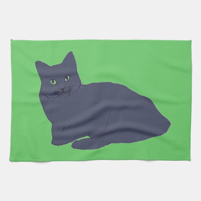 Grey Kitty towel (Horizontal)
