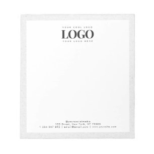 Grey Kraft Add Your Rectangle Business Logo Text  Notepad