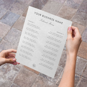 Grey Kraft Elegant Restaurant Takeout Menu & Logo