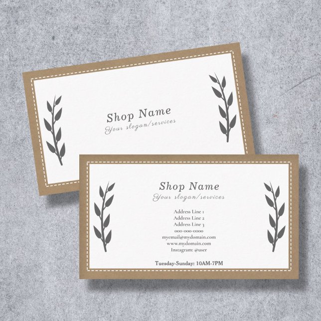 Grey, Kraft & Rustic Business Card (Gray, Kraft & Rustic Business Card)