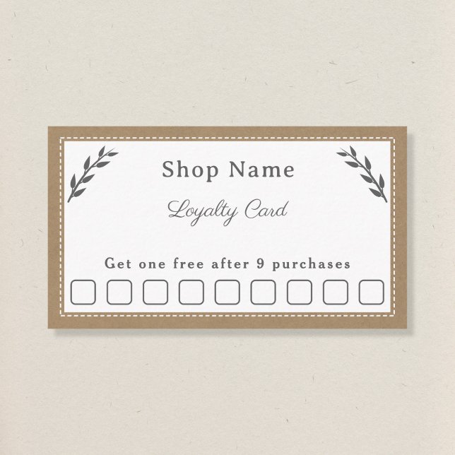 Grey, Kraft & Rustic Loyalty Card (Gray, Kraft & Rustic Loyalty Card)