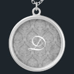 Grey Lace Sterling Silver Necklace<br><div class="desc">Beautiful  Lace Sterling Silver Necklace - background colour can be changed..  Great as a wedding favour,  wedding gift,  birthday gift or holiday gift.</div>