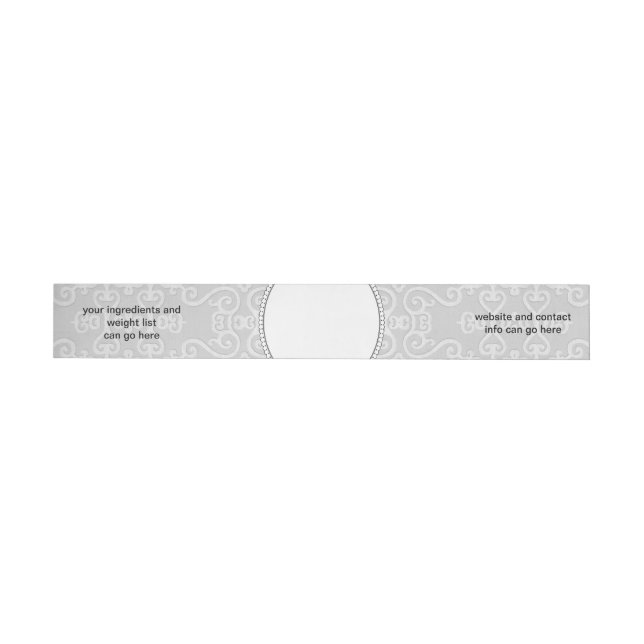 Grey Lace Wrap Around Soap Bar Label (Individual)