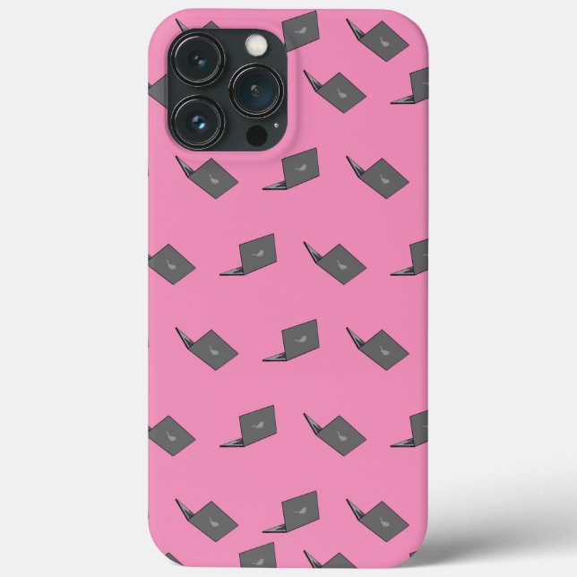 Grey Laptop with Bird Logo Cartoon Case-Mate iPhone Case (Back)