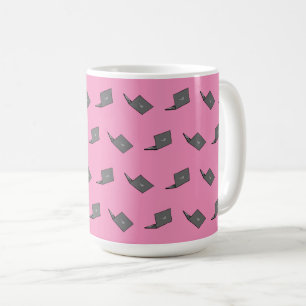 Grey Laptop with Bird Logo Cartoon Coffee Mug