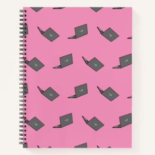 Grey Laptop with Bird Logo Cartoon Notebook