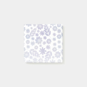 Grey & Lavender Floral Pattern Post-it Notes