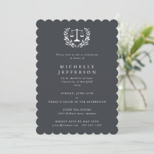 Grey Law Qualifications Laurel Wreath Invitation