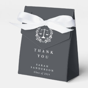 Grey Law Scales+Laurel Wreath Graduation Favour Box