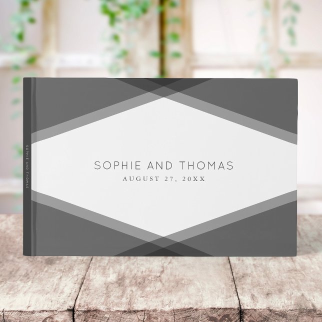 Grey Layered Geometric Wedding Guest Book (Creator Uploaded)