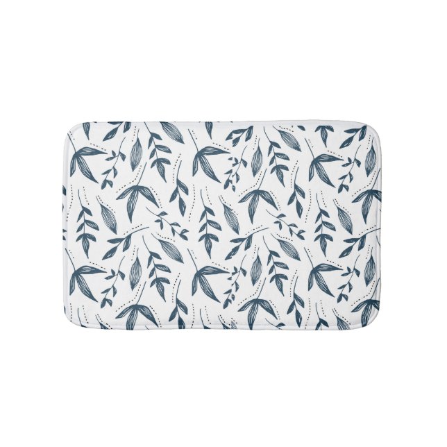 grey leaf pattern bath mat (Front)