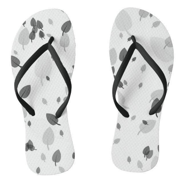 Grey Leaves Thongs (Footbed)