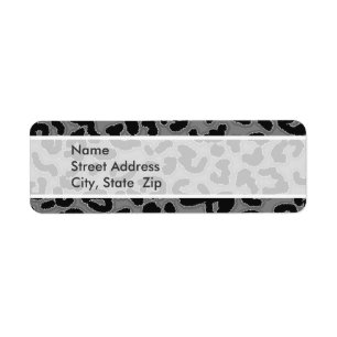 Grey Leopard Animal Print Return Address Label