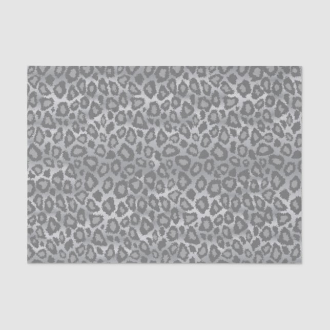 Grey Leopard Animal Print Tissue Paper (Front)