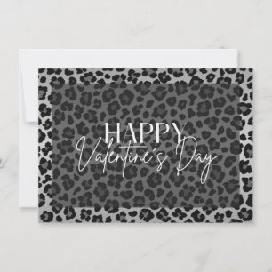 Grey Leopard Happy Valentine's Day Card