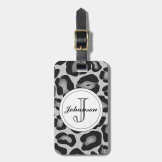Grey Leopard Luggage Tag