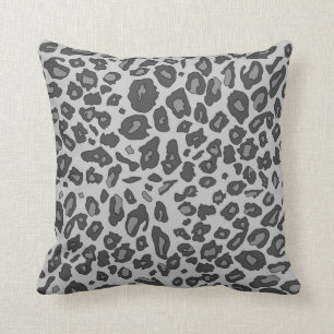 Grey leopard print cushion