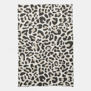 Grey Leopard Print Retro Kitchen Towels Towel