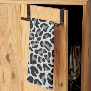 Grey Leopard Print Retro Kitchen Towels Towel