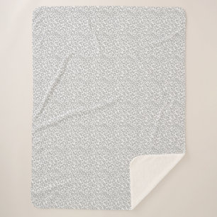 Grey Leopard Print Sherpa Blanket