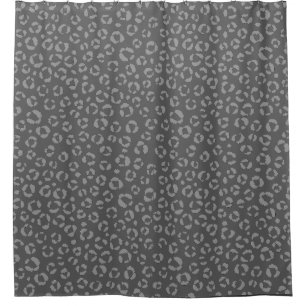 Grey leopard print shower curtain