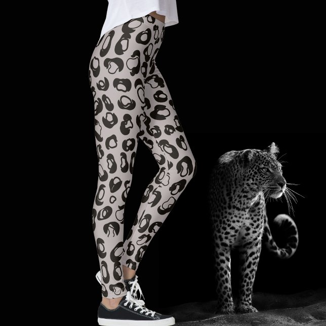 Grey Leopard Safari Print Leggings (Creator Uploaded)