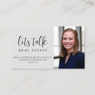 Grey Let's Talk Real Estate Professional Business Card