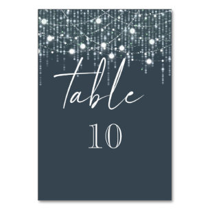 Grey & Light Hanging Lights Table Number