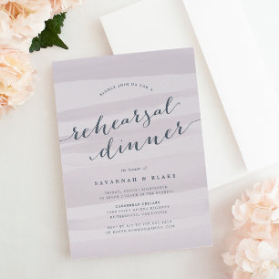 Grey Lilac Watercolor Rehearsal Dinner Invitation
