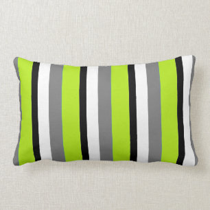 Grey Lime Black White Lumbar Cushion