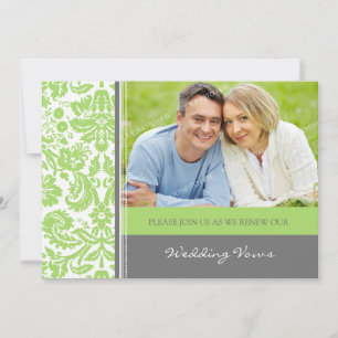 Grey Lime Photo Wedding Vow Renewal Invitation