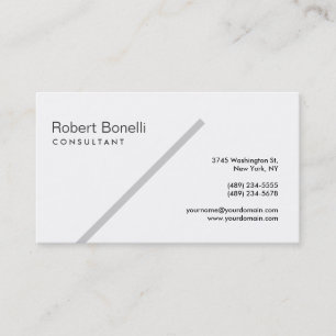 Grey Line Black White Consultant Business Card