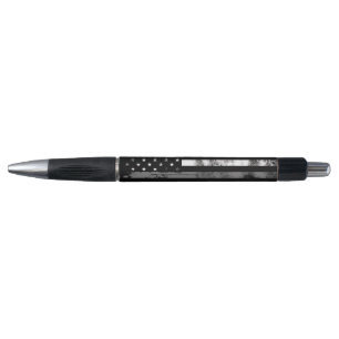 Grey Line Grunge Flag Correctional Officer Pen