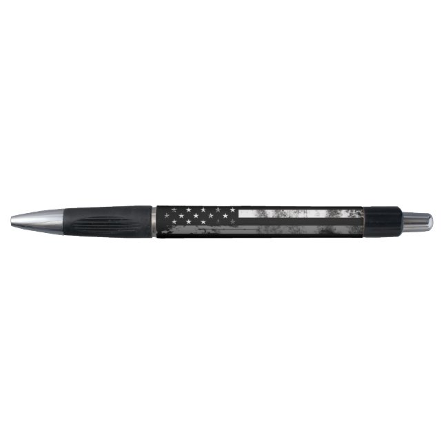 Grey Line Grunge Flag Correctional Officer Pen (Front)