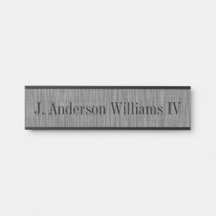Grey Lined Name Plate Desk Door Wall Cubical Sign